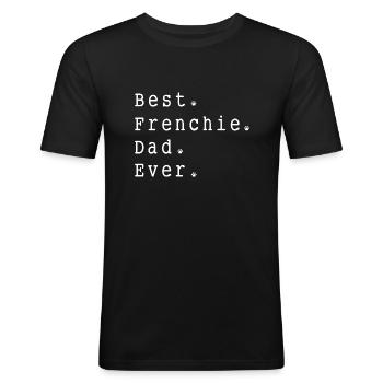 Frenchie Dad - French Bulldog - Men's Slim Fit T-Shirt - black - Front - Nik (191cm)