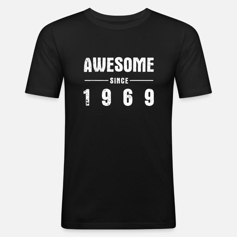 Awesome -since- 1969 - Männer Slim Fit T-Shirt - Schwarz
