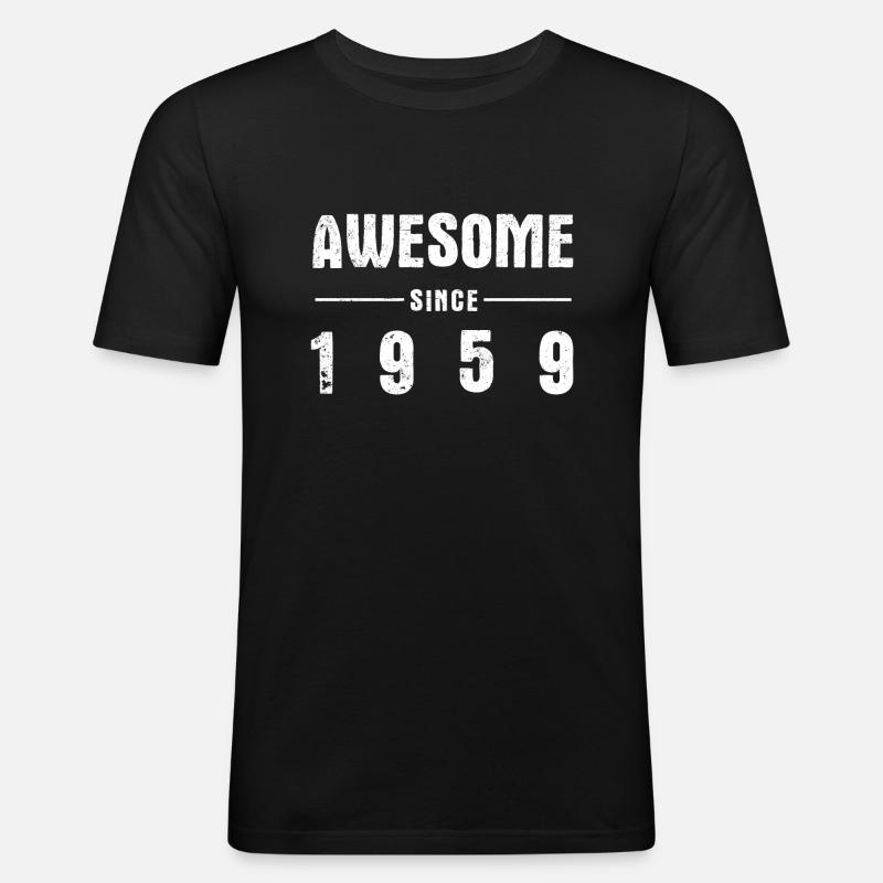 Awesome -since- 1959 - Männer Slim Fit T-Shirt - Schwarz