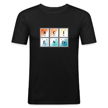 | scientifique Tableau périodique des éléments - T-shirt près du corps Homme - noir - Devant - Nik (191cm)