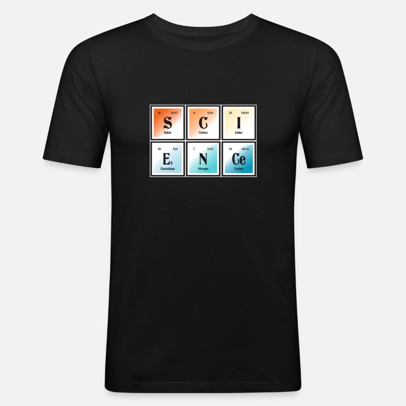 Wissenschaft | Periodensystem der Elemente - Männer Slim Fit T-Shirt - Schwarz