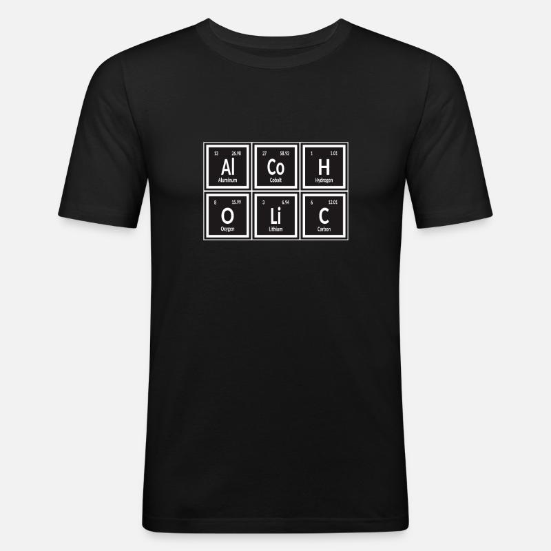 Alkoholische | Periodensystem der Elemente - Männer Slim Fit T-Shirt - Schwarz