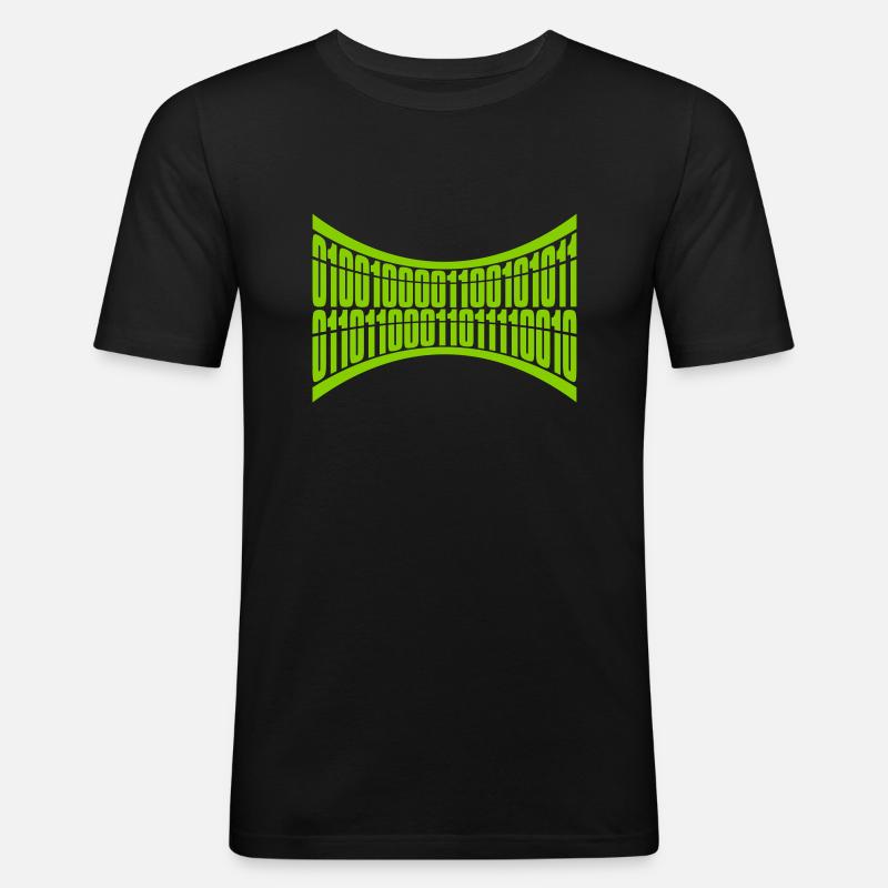 Binär Code Programm Sprache - Männer Slim Fit T-Shirt - Schwarz