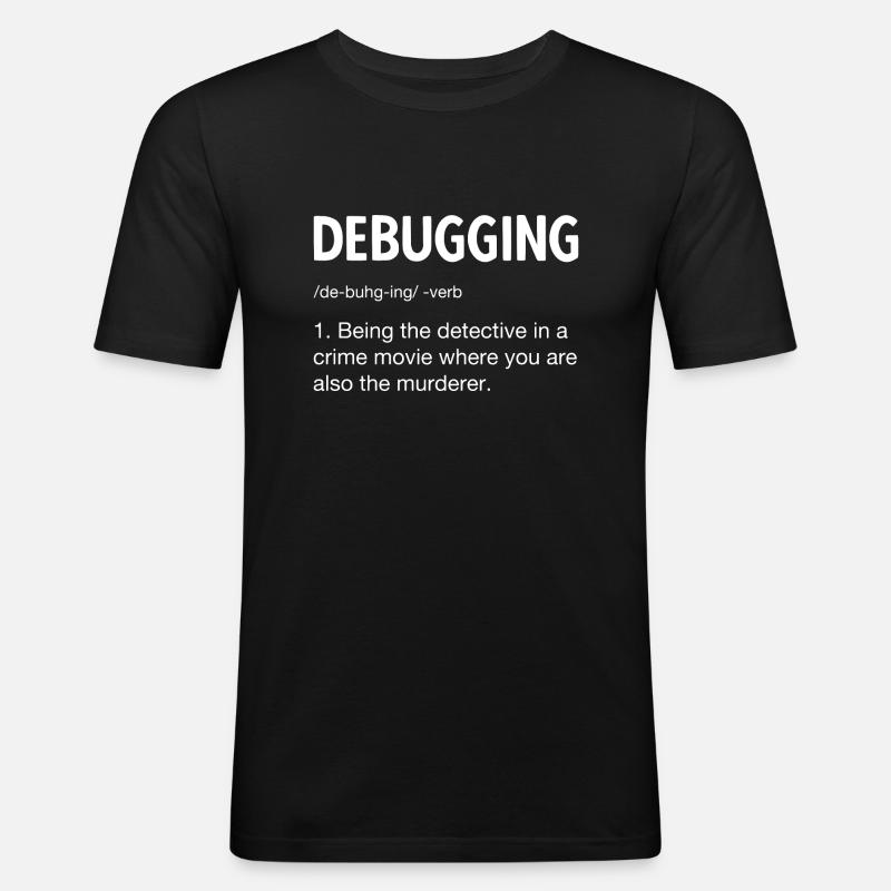 Programmierer Softwareentwickler Coder Sprüche - Männer Slim Fit T-Shirt - Schwarz