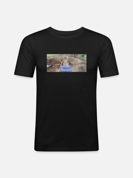 PROJEKT BRÜCKE - Männer Slim Fit T-Shirt - Schwarz