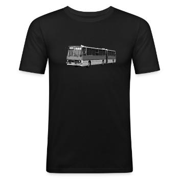 Bus Ikarus 280 Ungarn Oldtimer Ostalgie - Männer Slim Fit T-Shirt - Schwarz - Vorne - Nik (191cm)