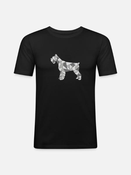 GEOMETRIC SCHNAUZER grey - Men's Slim Fit T-Shirt - black