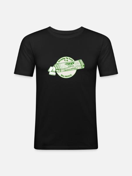 Socrates funny hemlock poison - Men's Slim Fit T-Shirt - black
