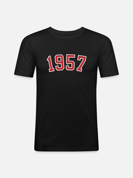 Sport Birth Year 1957 - Men's Slim Fit T-Shirt - black