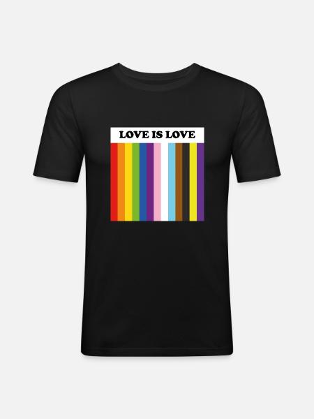 Inclusive Pride love is love - Men's Slim Fit T-Shirt - black