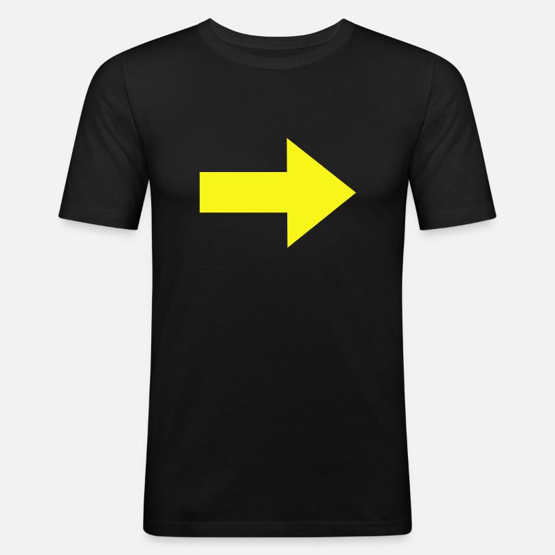 Gelber Pfeil - Männer Slim Fit T-Shirt - Schwarz