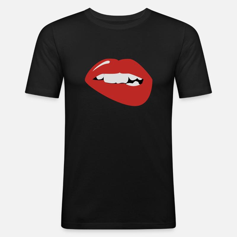 Lippe - Männer Slim Fit T-Shirt - Schwarz