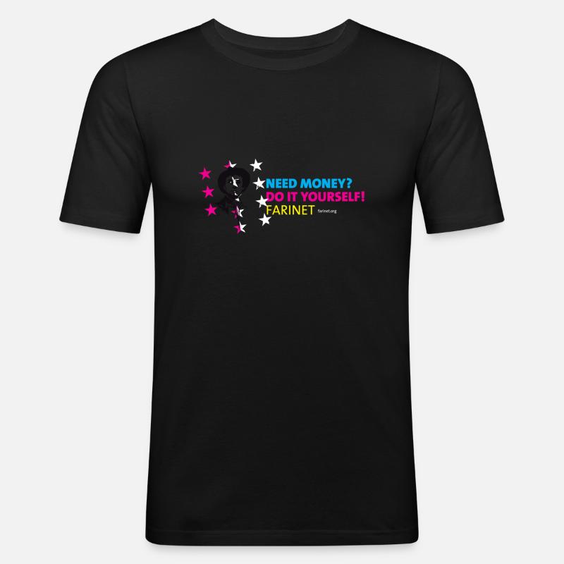 Farinet DIY Horizontal - Männer Slim Fit T-Shirt - Schwarz