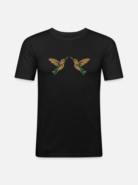 kolibri - Männer Slim Fit T-Shirt - Schwarz