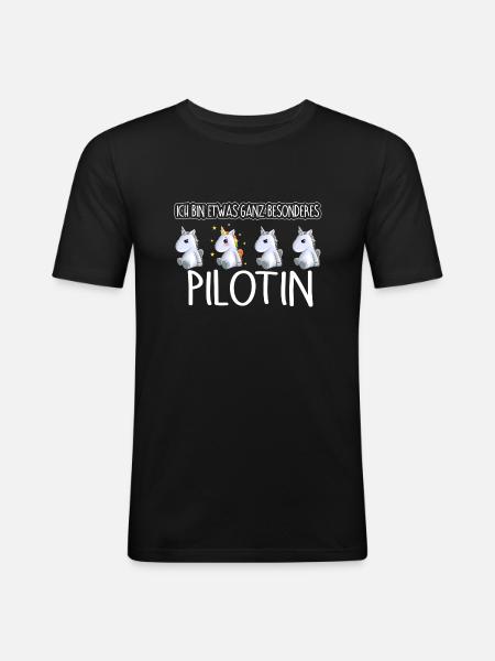 PILOTIN - Toll - Männer Slim Fit T-Shirt - Schwarz