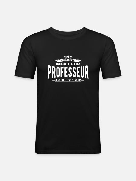 Meilleur professeur du monde - T-shirt près du corps Homme - noir