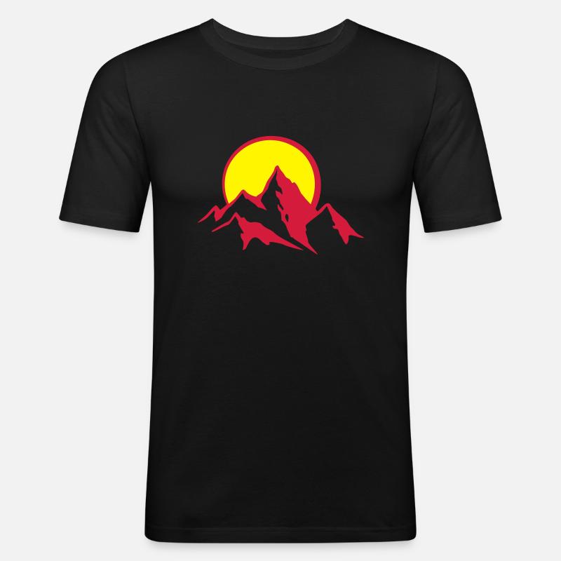 bergpanorama_4_2c - Männer Slim Fit T-Shirt - Schwarz