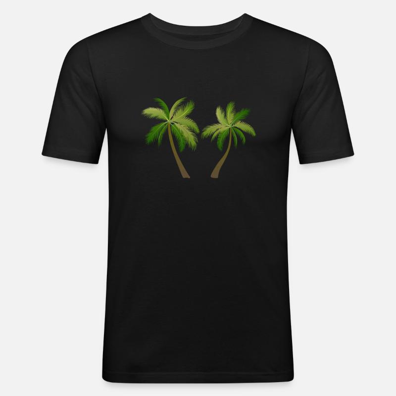 palm tree palm palms - Men's Slim Fit T-Shirt - black