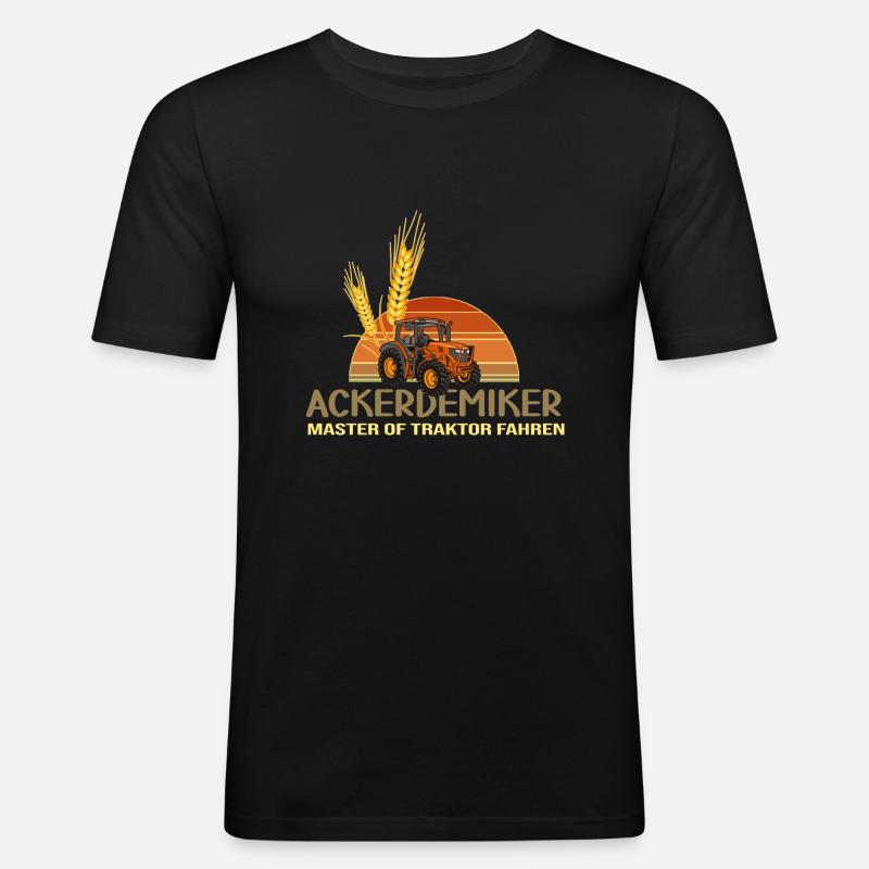 traktoren bauer acker traktor landwirtschaft ernte - Männer Slim Fit T-Shirt - Schwarz