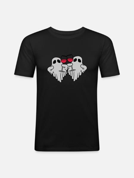 2 wine-drinking spirits - Men's Slim Fit T-Shirt - black