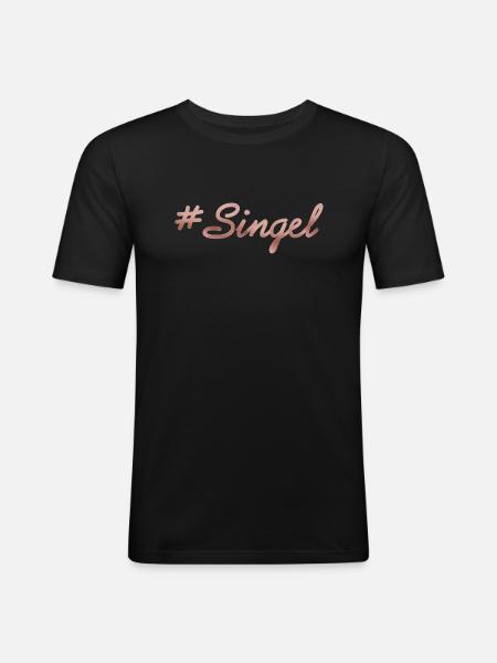 singel - Männer Slim Fit T-Shirt - Schwarz