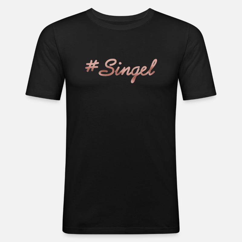 singel - Männer Slim Fit T-Shirt - Schwarz