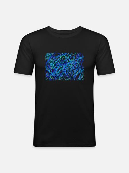 Blaustich - Männer Slim Fit T-Shirt - Schwarz