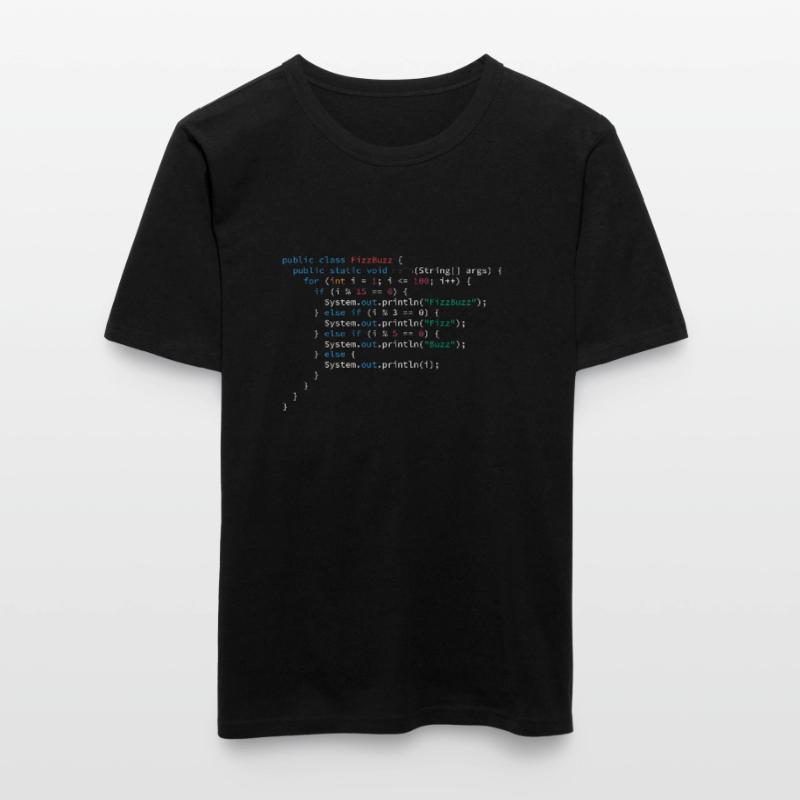 Langage de programmation de l’algorithme FizzBuzz Java T-shirt près du corps Homme