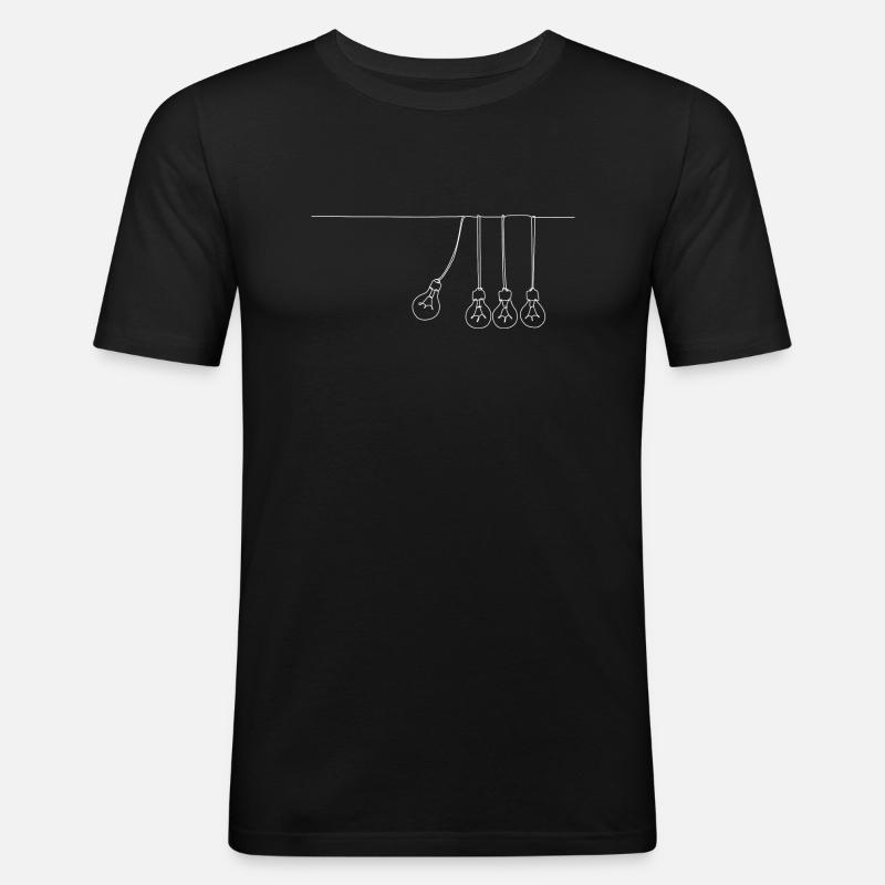Glühbirne Pendel - Männer Slim Fit T-Shirt - Schwarz