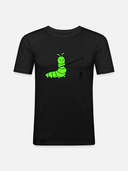 Caterpillar fishing - Men's Slim Fit T-Shirt - black