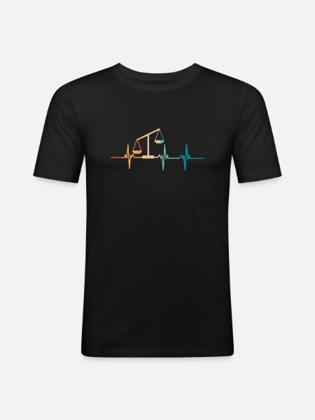 Heartbeat Balance - Men's Slim Fit T-Shirt - black