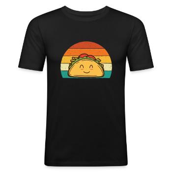 Retro Taco - Taco Lover Mexican Food Taco Tuesday - Men's Slim Fit T-Shirt - black - Front - Nik (191cm)