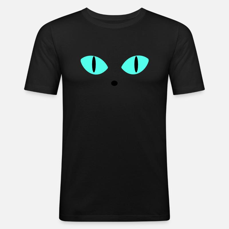 Blaue Augen - Männer Slim Fit T-Shirt - Schwarz