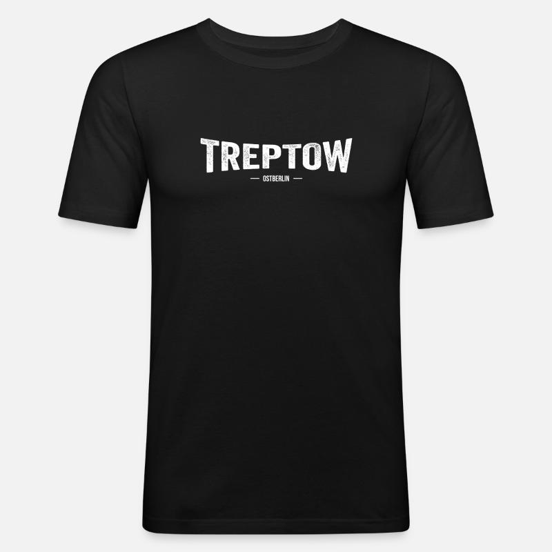 Treptow Ostberlin - Männer Slim Fit T-Shirt - Schwarz