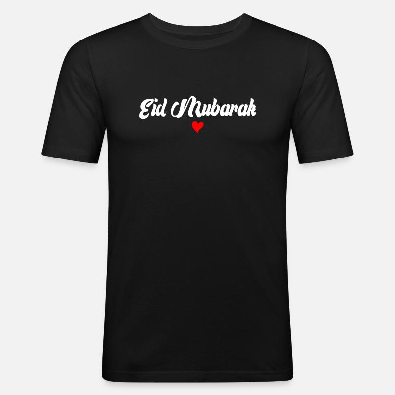 Islam Eid Mubarak - Männer Slim Fit T-Shirt - Schwarz