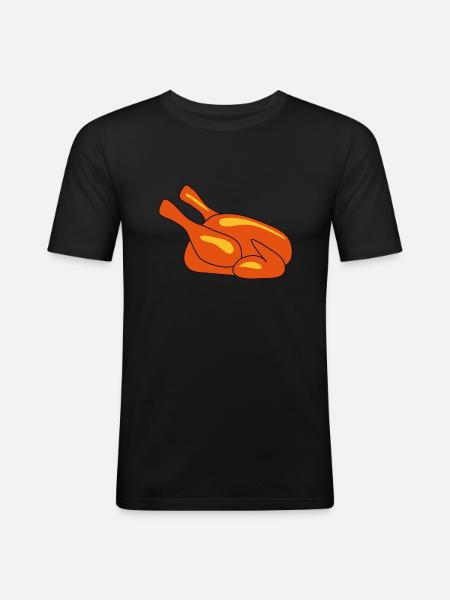 Hähnchen - Männer Slim Fit T-Shirt - Schwarz