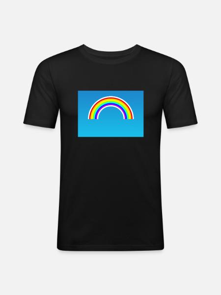 Rainbow - Men's Slim Fit T-Shirt - black