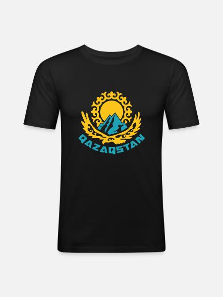 Qazaqstan Cadeau République Kazakhs Kazakh - T-shirt près du corps Homme - noir