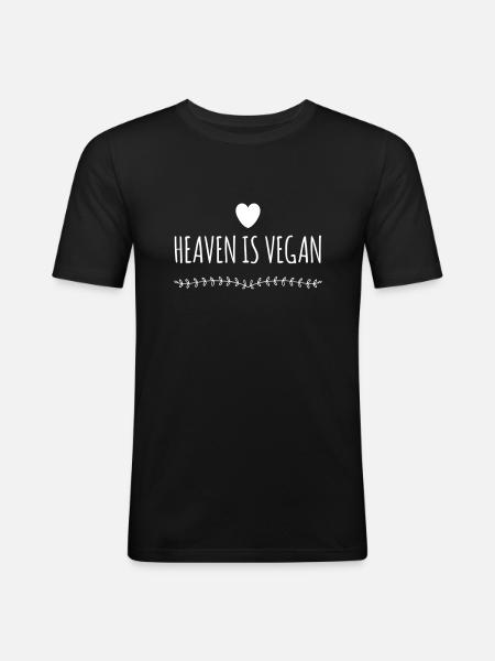 Heaven Is Vegan - Men's Slim Fit T-Shirt - black