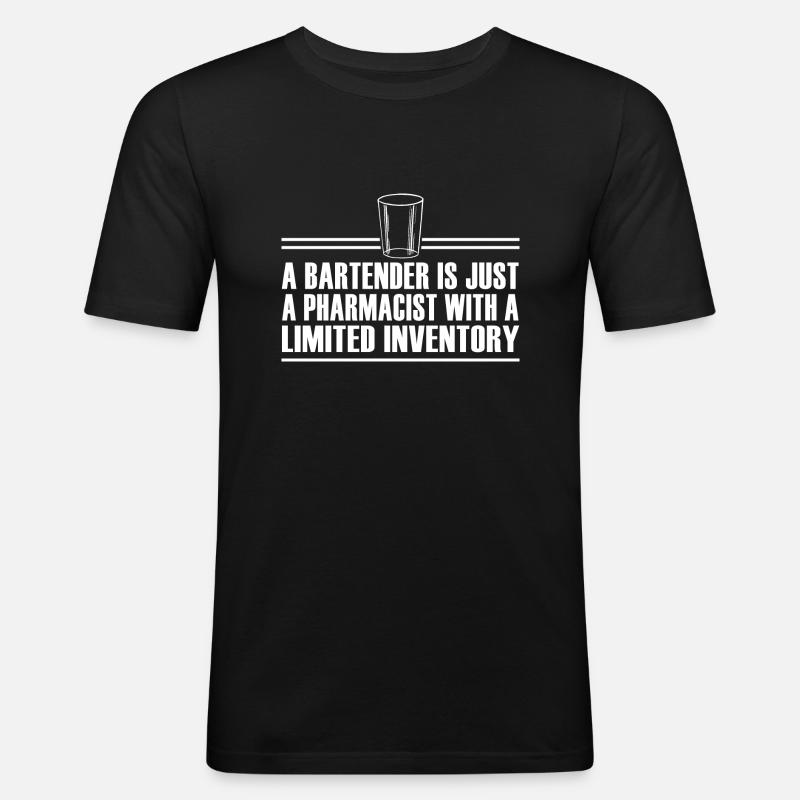 Bartender begrenztes Inventar - Männer Slim Fit T-Shirt - Schwarz
