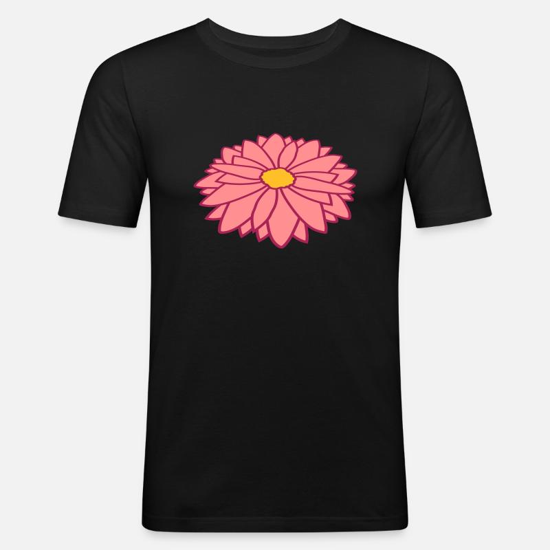 Hübsche bunte Blume Design - Männer Slim Fit T-Shirt - Schwarz
