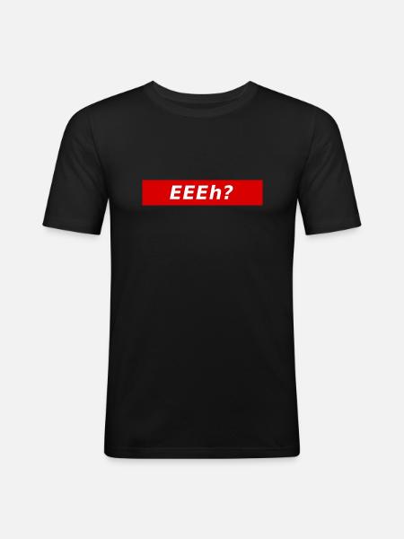 eeeh? - Männer Slim Fit T-Shirt - Schwarz