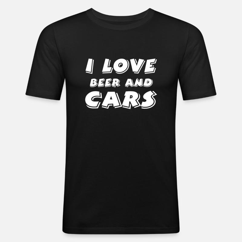 Bier - Männer Slim Fit T-Shirt - Schwarz