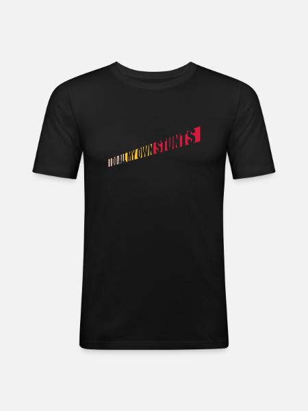 all my own stunts - Men's Slim Fit T-Shirt - black