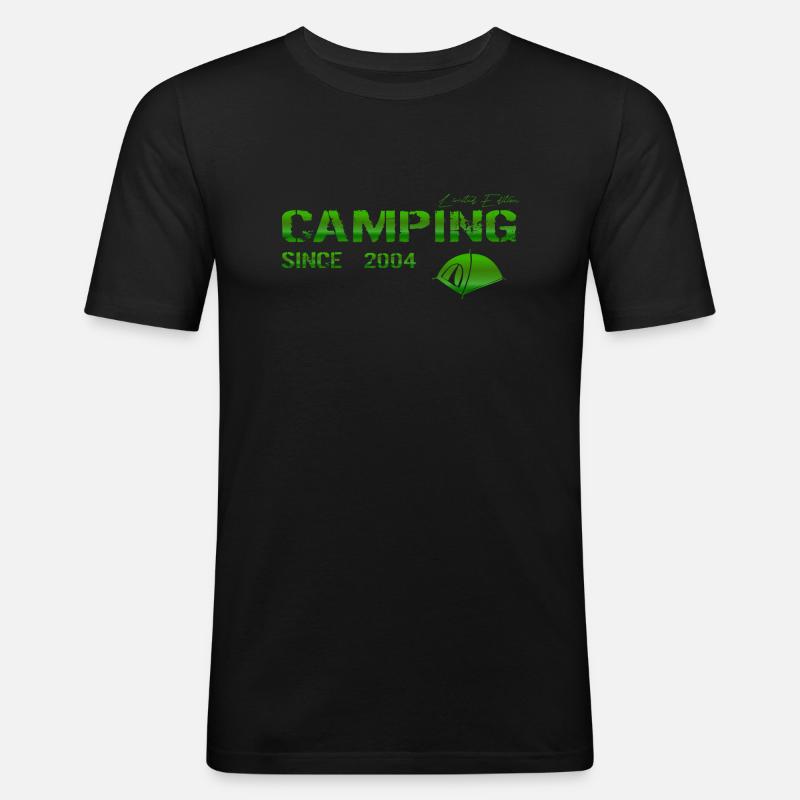 Camping 2004 Geschenk - Männer Slim Fit T-Shirt - Schwarz