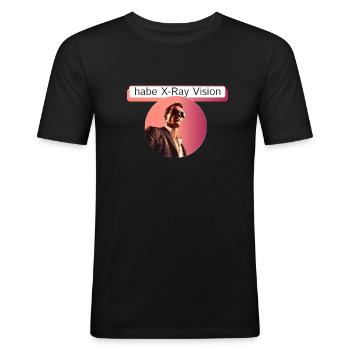 X-Ray vision minimal - Men's Slim Fit T-Shirt - black - Front - Nik (191cm)