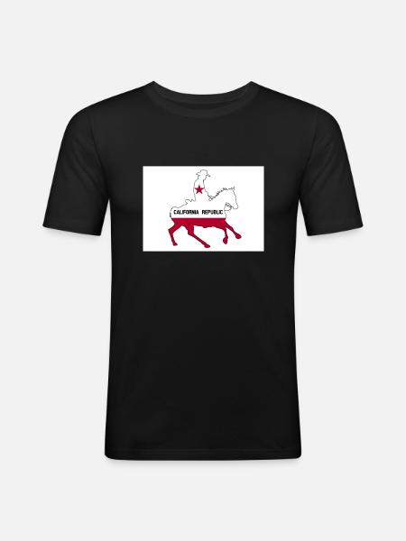 California State Flag Cowboy - Men's Slim Fit T-Shirt - black
