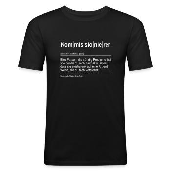 Kommissionierer Lagerlogistik Spruch - Geschenk - Männer Slim Fit T-Shirt - Schwarz - Vorne - Nik (191cm)