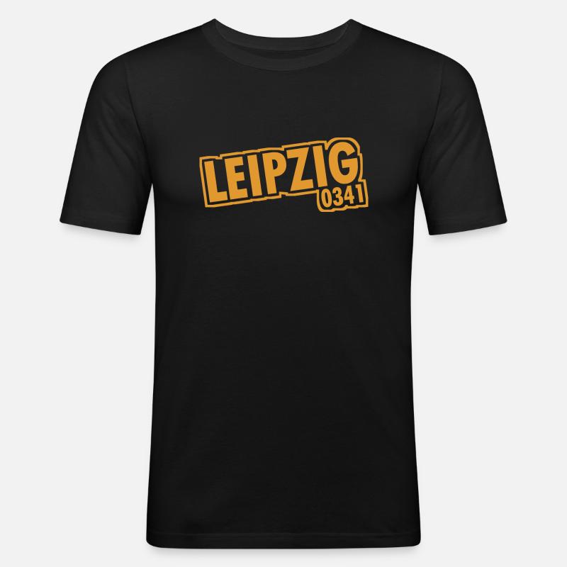 Leipzig - 0341 - Area Code - Saxony - Men's Slim Fit T-Shirt - black