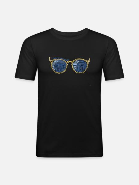 Laby Sunglasses 1 - Men's Slim Fit T-Shirt - black